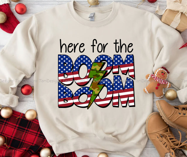Here For The Boom Boom 4th of July Png, Distressed, Camo, Sublimation Design Download Sublimation ToriDesigns 