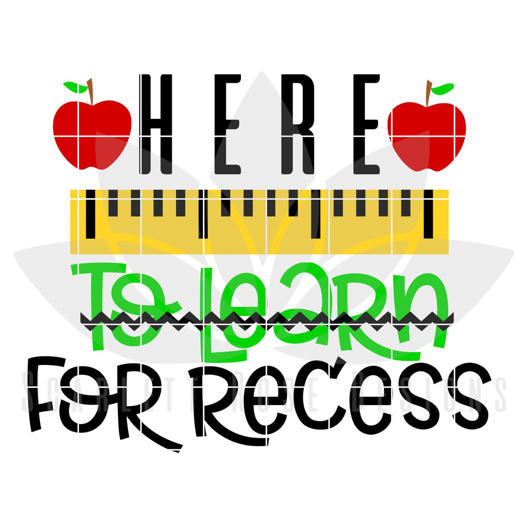 Recess Lettering Here to Learn For Recess - So Fontsy