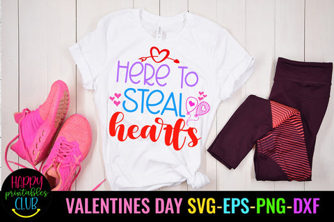 Here to Steal Valentines Day SVG- Love SVG- Valentine SVG SVG Happy Printables Club 
