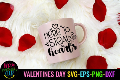 Here to Steal Valentines Day SVG- Love SVG- Valentine SVG SVG Happy Printables Club 
