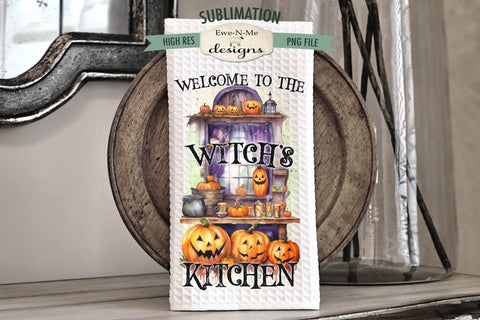 Here To Stir The Pot | Witches Kitchen | Halloween Kitchen Towel Sublimation Designs Sublimation Ewe-N-Me Designs 