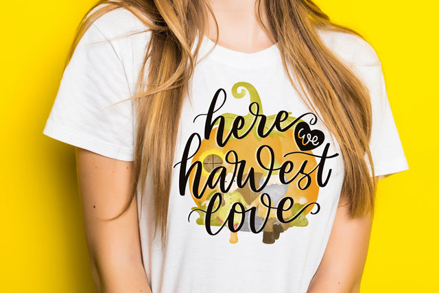 Here We Harvest Love Sublimation, Thanksgiving Sublimation, Fall Autumn Clipart Sublimation dapiyupi store 