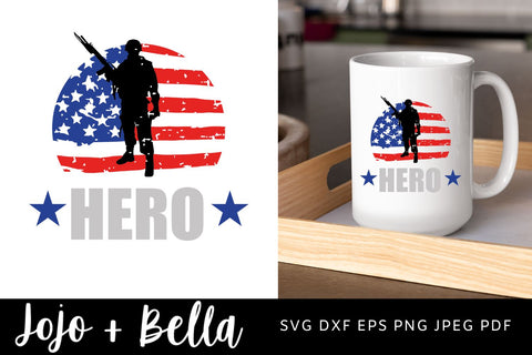 Hero Svg, Veteran Svg, Soldier Svg, Memorial Day SVG, Father's Day Svg, Family Svg Files, Svg files for Cricut, silhouette files SVG Jojo&Bella 