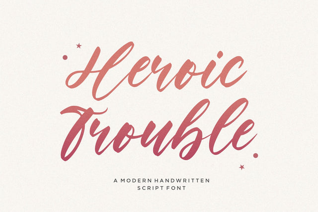 Heroic Trouble Modern Handwritten Script Font Font Balpirick 