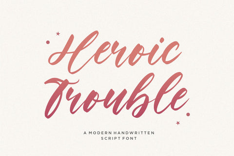 Heroic Trouble Modern Handwritten Script Font Font Balpirick 