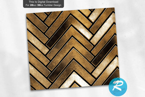 Herringbone Golden 20 oz / 30 oz Tumbler PNG Sublimation Regulrcrative 