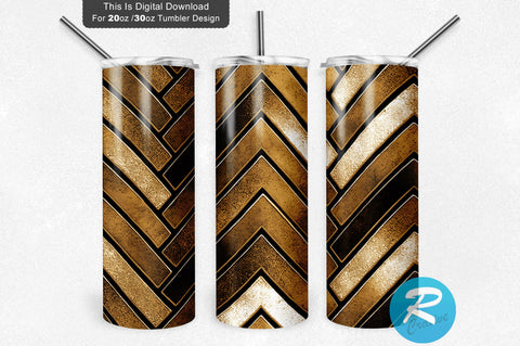 Herringbone Golden 20 oz / 30 oz Tumbler PNG Sublimation Regulrcrative 
