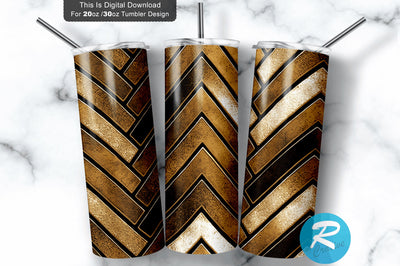 Herringbone Golden 20 oz / 30 oz Tumbler PNG Sublimation Regulrcrative 