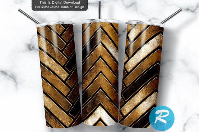 Herringbone Golden 20 oz / 30 oz Tumbler PNG Sublimation Regulrcrative 
