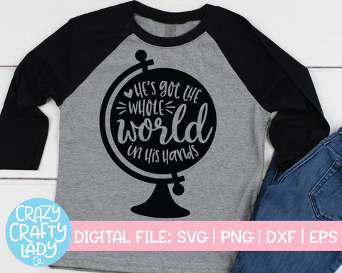 He's Got the Whole World in His Hands | Christian Faith Quote SVG Cut File SVG Crazy Crafty Lady Co. 