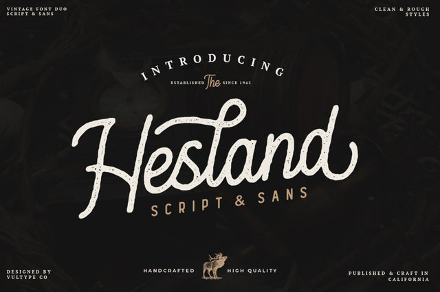 Hesland - Vintage Script Font Font Vultype Co 