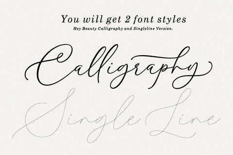 Hey Beauty - Singleline and Calligraphy font Font Subectype Studio 