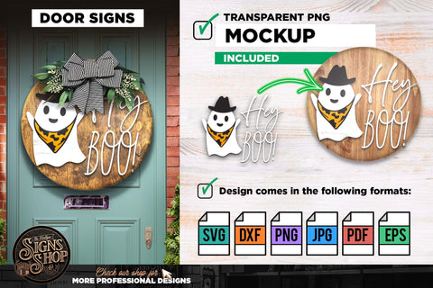 Hey Boo! Cowboy | Halloween SVG Sign SVG The Vintage Signs Shop 