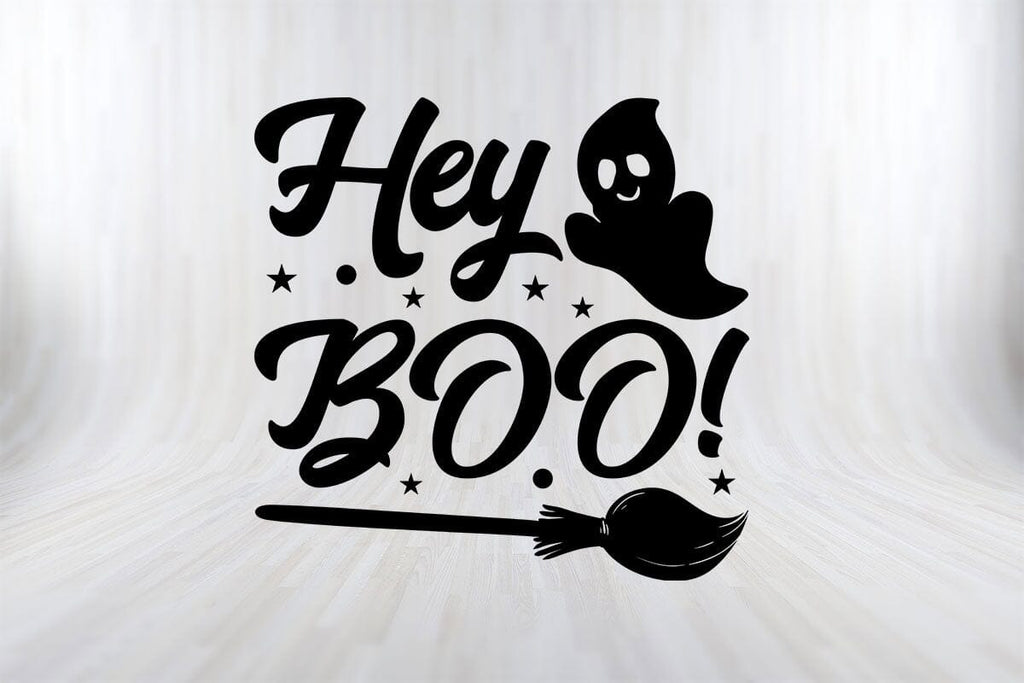 Hey Boo Funny Halloween SVG PNG Craft Cut File - So Fontsy