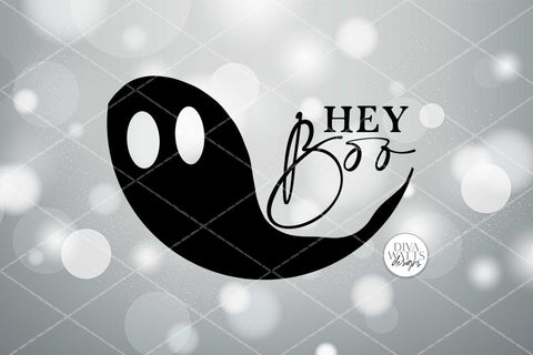 Hey Boo Ghost Round SVG | Round Sign Design SVG Diva Watts Designs 