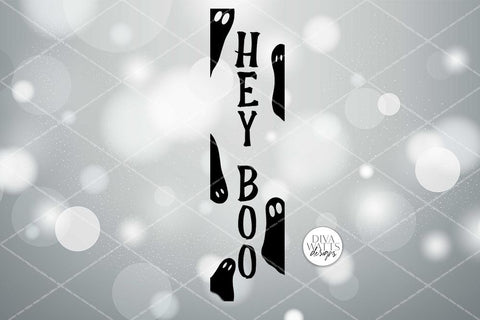 Hey Boo Ghosts SVG | Halloween Vertical Porch Sign Design SVG Diva Watts Designs 