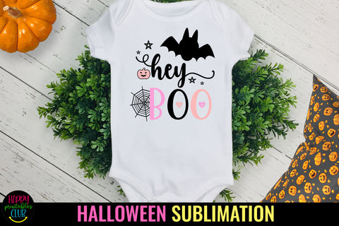 Hey Boo Halloween Sublimation I Pink Halloween Sublimation Sublimation Happy Printables Club 