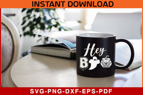 Hey boo halloween T-shirt design SVG PNG Cut File SVG SVG Print File 