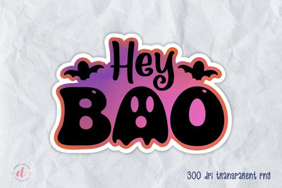 Hey Boo PNG | Printable Halloween Sticker Sublimation CraftLabSVG 