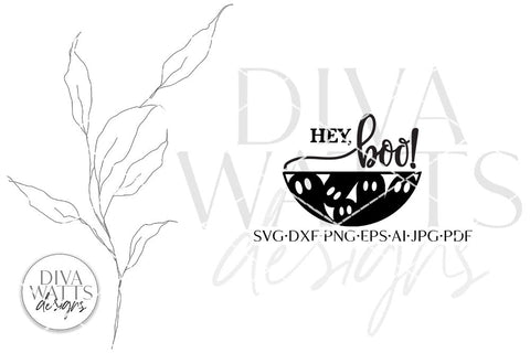 Hey Boo SVG | Halloween Door Hanger Design SVG Diva Watts Designs 