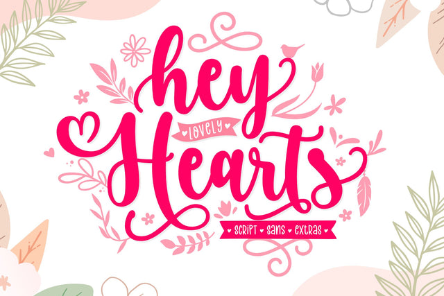 Hey Lovely Hearts Font Holydie Studio 