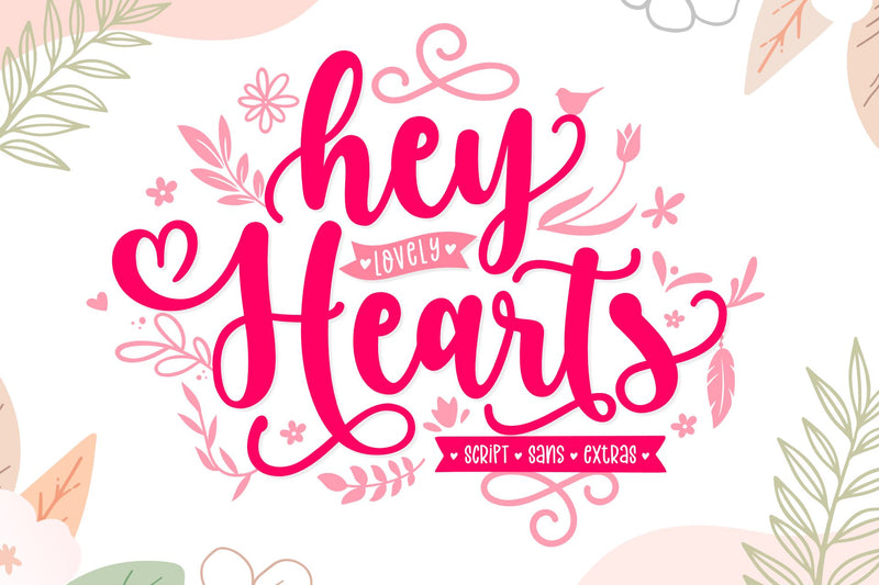 Hey Lovely Hearts Font Holydie Studio 