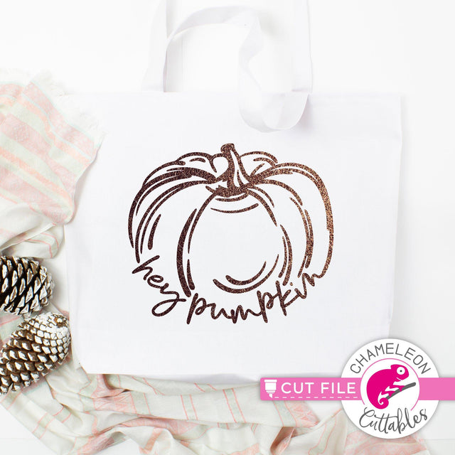 Hey Pumpkin - Fall - Autumn - SVG PNG DXF EPS JPEG SVG Chameleon Cuttables 