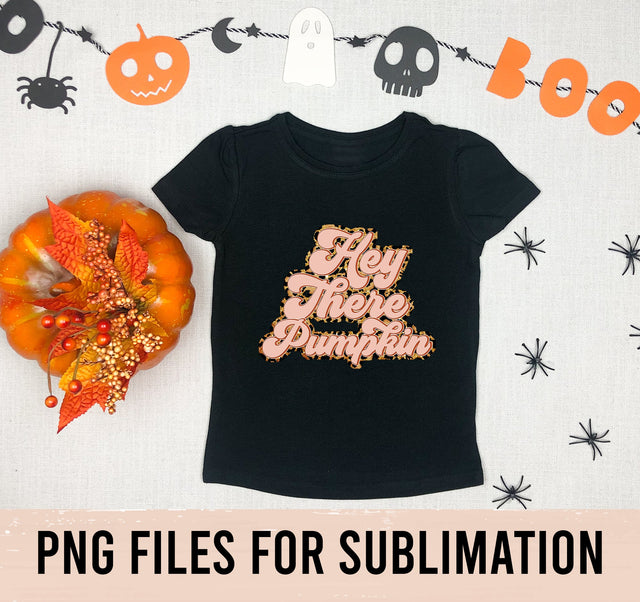 Hey There Pumpkin PNG, Leopard Retro Fall, Halloween, Thanksgiving, Retro, Fall Sublimation Design Download SVG BOO-design 
