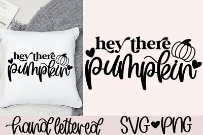 Hey there pumpkin svg, fall doormat svg, fall sign svg, fall decor svg, hello pumpkin svg, hand lettered svg, welcome fall svg, pumpkin svg SVG AnitaAlyiaLettering 