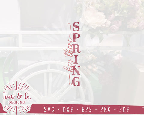 Hey There Spring SVG Files | Spring Sign Svg | Front Porch Svg | Porch Sign Svg | Vertical Sign Svg | Commercial Use | Digital Cut Files | DXF PNG (1335437775) SVG Ivan & Co. Designs 