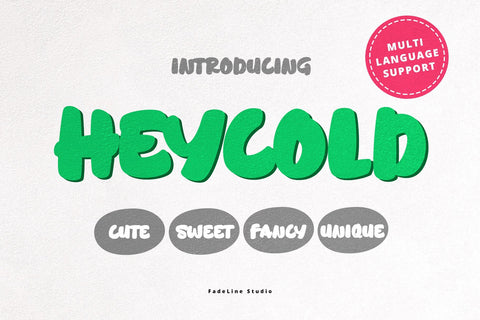 HEYCOLD CUTE FONT Font Fadeline Std. 