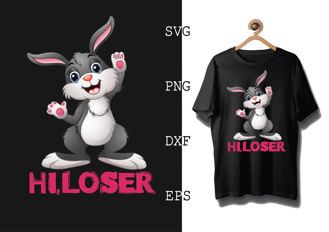 Hi Loser Svg, Bunny Babe Easter Svg, Bunny Svg, Welcome Spring Svg SVG DesignTShirt 