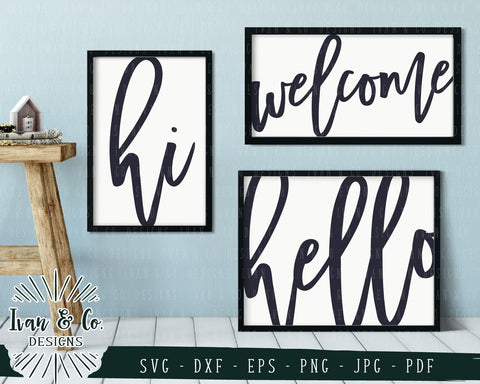 Hi SVG | Hello SVG | Welcome SVG | Oversized SVG | Wall Art SVG Files (805002629) SVG Ivan & Co. Designs 