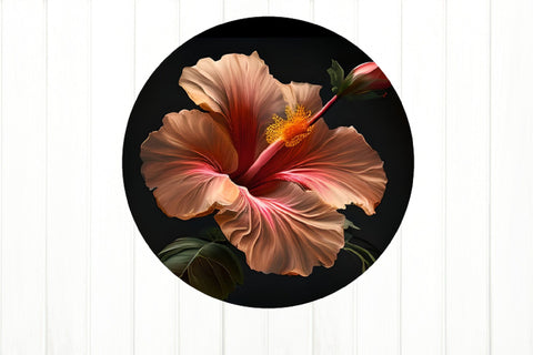 Hibiscus Earring Sublimation. Tropical Flower Earrings PNG Sublimation Olga Terlyanskaya 