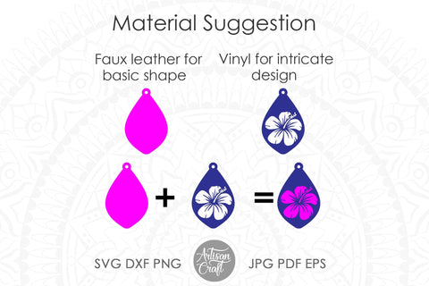 Hibiscus Earrings SVG for making beach vacation jewelry SVG Artisan Craft SVG 