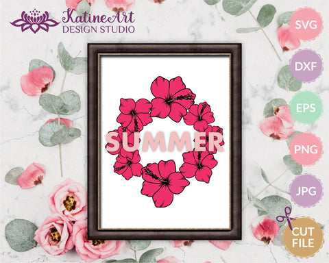 Hibiscus flower svg cut file, tropical floral clipart SVG KatineArt 