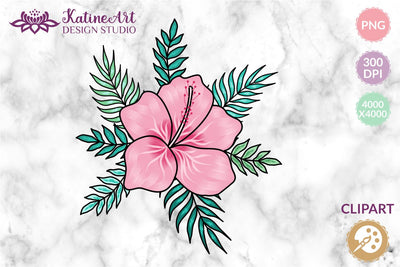 Hibiscus flower tropical floral hawaii clipart sublimation. Sublimation KatineArt 