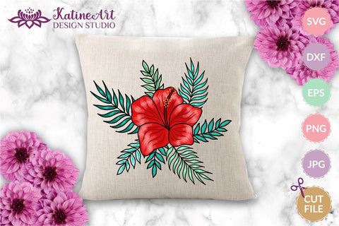Hibiscus flower tropical floral hawaii sublimation clipart png. Sublimation KatineArt 