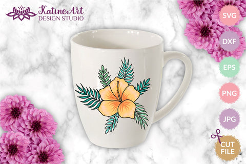 Hibiscus flower tropical floral hawaii sublimation clipart png Sublimation KatineArt 