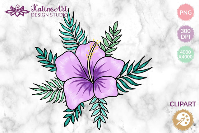Hibiscus flower tropical floral hawaii sublimation clipart png Sublimation KatineArt 
