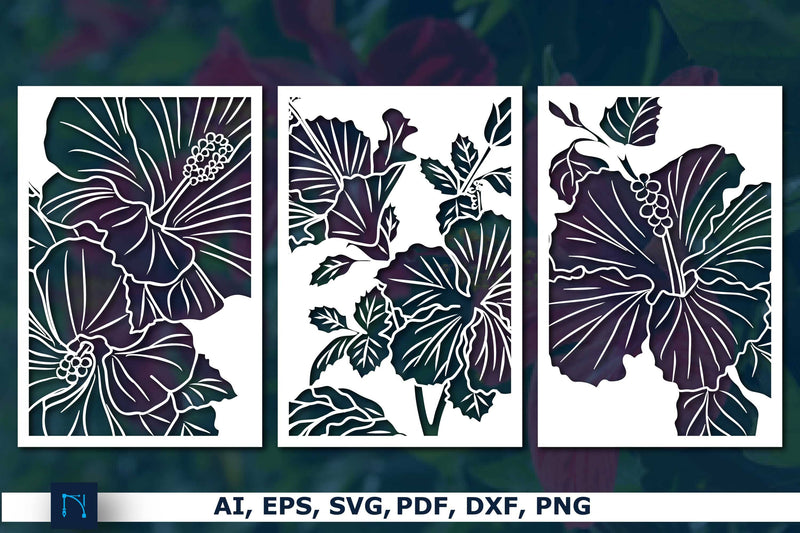 Hibiscus Flowers SVG Bundle - So Fontsy
