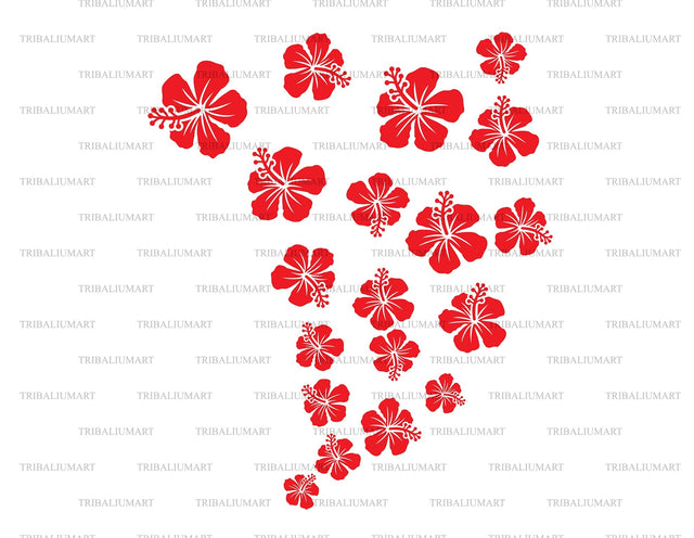 Hibiscus flowers SVG TribaliumArtSF 
