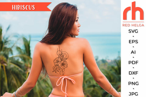 Hibiscus SVG - Geometric Flower Cut File SVG RedHelgaArt 