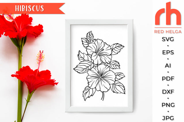 Hibiscus SVG - Tropical Flower Cut File SVG RedHelgaArt 