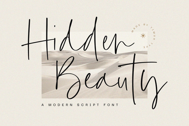 Hidden Beauty - Modern Script font Font Timur type 