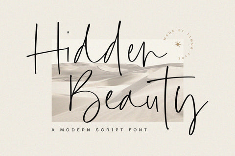 Hidden Beauty - Modern Script font Font Timur type 