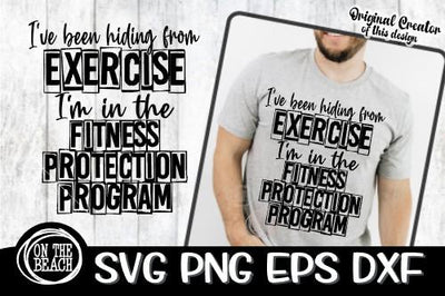 Hiding From Exercise - Fitness Protection Program - Gym SVG SVG On the Beach Boutique 