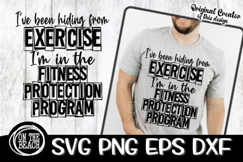 Hiding From Exercise - Fitness Protection Program - Gym SVG SVG On the Beach Boutique 