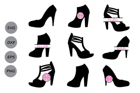 High Heel Monogram| Shoes SVG Cut Files SVG CosmosFineArt 