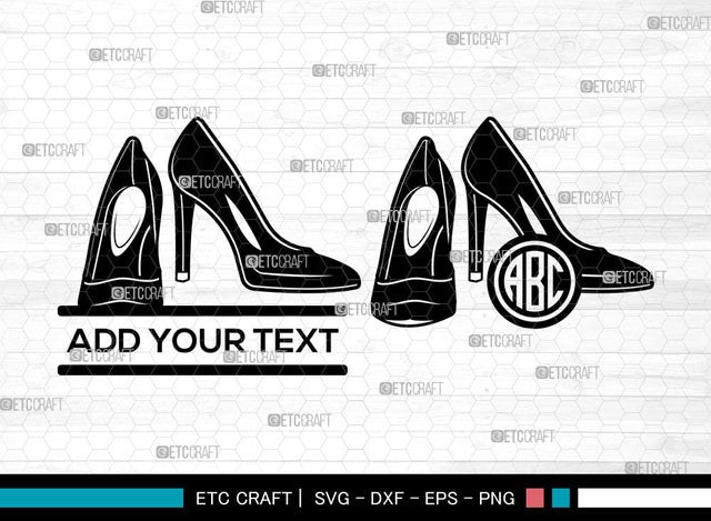 High Heels Monogram SVG, Womens Shoes Svg, Stiletto Heels Svg, Split Monogram Svg, High Heels Svg SVG ETC Craft 